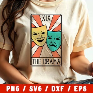 Máscara dramática SVG - Carta del Tarot de comedia y tragedia - Obra de teatro