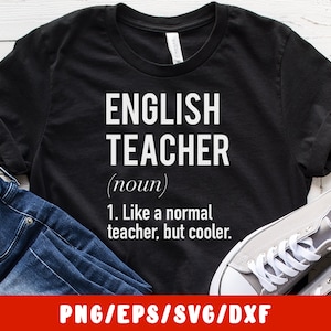 English Teacher SVG Cut File - (Vinyl Aufkleber für Silhouette Kamee Cricut Bügelbild auf Becher Shirt Stoff design)