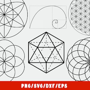 Geometría Sagrada Svg - Cubo de Metatrones Geométricos - Mandala Bruja Espiritual - Yantra Metatrón Lotus Tattoo