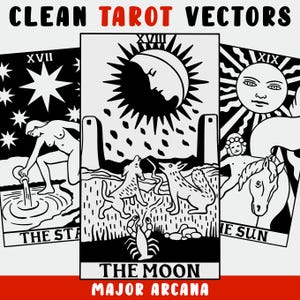 Tarot Karten SVG PNG - Hochwertige druckbare Weissagung New Age Für Shirts Wandkunst - Cricut Dateien / Sofortiger Download Druck