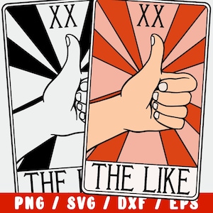 The Like SVG – Social Media Tarot Card – Thumbs Up, digitale marketing, influencer-ontwerp voor Cricut en Silhouette