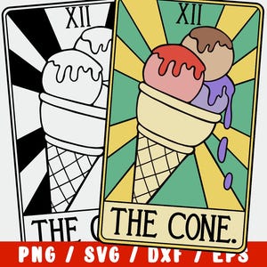 IJs SVG – grappige dessert tarotkaart – zoete traktatie verjaardag gesneden bestand voor Cricut & silhouet – Clipart zomerfeest