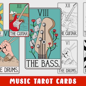 Gitaar gesneden SVG-bestand - tarotdrums zanger band - muzikant muziekleraar rockgitarist (silhouette cameo cricut mok shirt stof ontwerp)