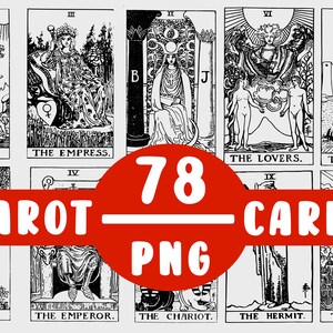 Cartas del Tarot PNG imprimibles, incluyendo Arcanos Menores / Adivinación de la Nueva Era para camisetas, arte mural - Archivos Cricut / Descarga instantánea para imprimir