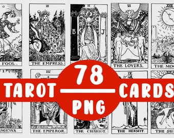 Tarot Cards PNG Printable Incl. Minor Arcana / Divination New Age For Shirts Wall Art - Cricut Files / Instant Download Print