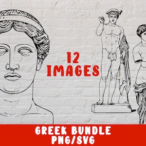 Greek SVG Bundle - Mythology PNG - Roman Statue Vintage Ancient (decal silhouette cameo cricut iron on transfer mug shirt fabric design)