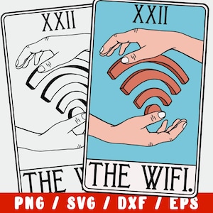 Wifi SVG - Home SVG - Wifi Password Tarot Card - Guest Room Internet SVG Png Dxf Eps Instant Download Cricut Silhouette