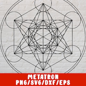 Metatron SVG - Sacred Geometry Mandala SVG Cut File - Metatron Cube, Yantra, Lotus Design for Cricut & Silhouette - Shirt or Mug Decal
