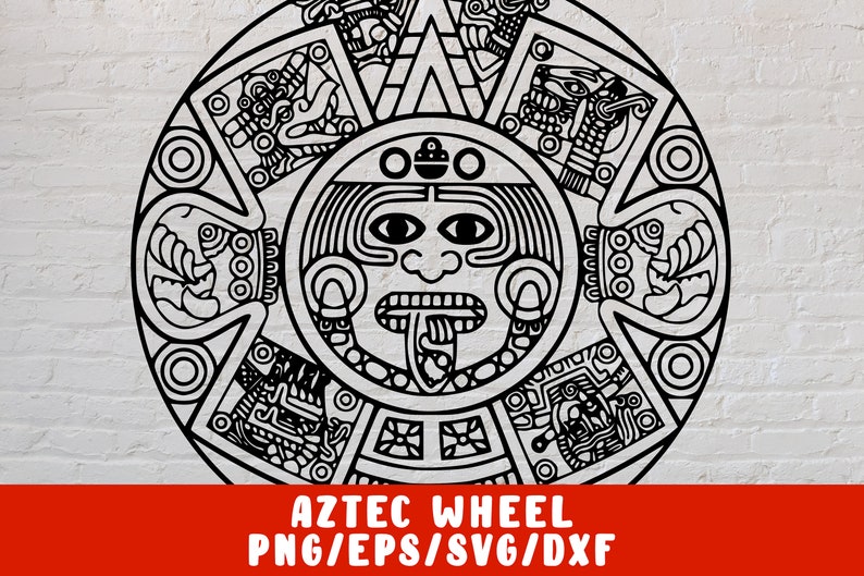 Download Aztec Svg Cut File Vinyl Decal For Silhouette Cameo Cricut Iron On Transfer On Mug Shirt Fabric Design Native American Mayan Printable Drawing Illustration Art Collectibles Kientructhanhdat Com