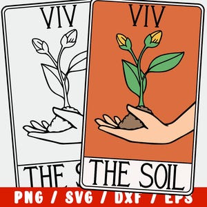 Tuin SVG - Bodem Tarot - Natuur Bloemen Tuinieren - Botanische bloemen
