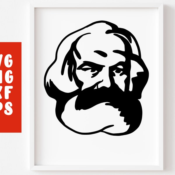 Karl Marx SVG Cut File - Revolution Ussr Soviet Communist (vinyl for silhouette cameo cricut iron on transfer on mug shirt fabric design)