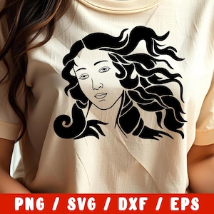 Vénus SVG - Boticelli - Clipart déesse grecque - Statue de la mythologie SVG - Art ancien imprimable - Cricut Silhouette PNG coupe fichier