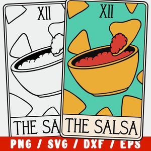 De salsa tarotkaart SVG – Nacho SVG-bestand knippen – grappig Mexicaans eten SVG voor Cinco de Mayo, taco's, Fiesta mok shirt Cricut ontwerp