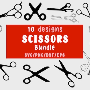 Scissors SVG Bundle - Hairdresser Barber Sewing Vector Crafting Stylist (vinyl decal for silhouette cameo cricut mug shirt fabric design)