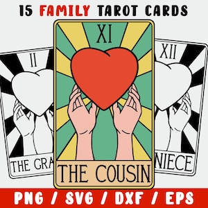 Famiglia SVG - Tarocchi - Mamma Papà Sorella Fratello - Festa della Mamma svg - Figlia Figlio - Mamma Moglie Capo SVG Png Dxf Eps Download istantaneo Maglietta