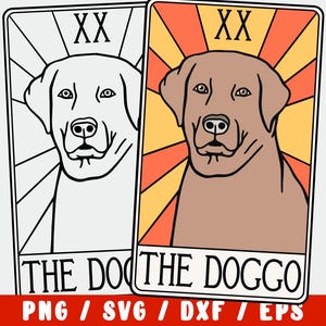 Labrador SVG - fichier de coupe carte de tarot de chien - conception de chiot Retriever pour Cricut & Silhouette - cadeau pour amoureux des chiens