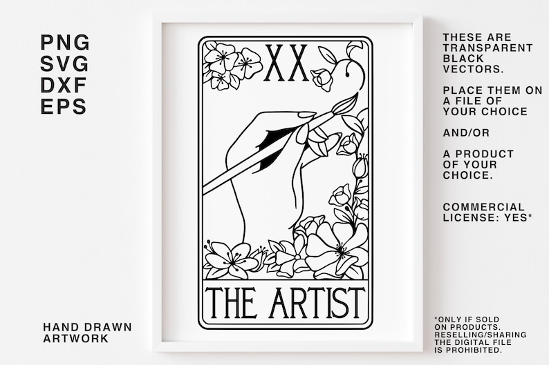 Artist SVG funny Tarot Card Art Etsy