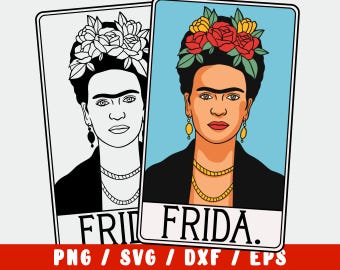 Frida Svg - Art SVG Cut File - Feminist Painter - Painting Teacher (vinyl decal for silhouette cameo cricut on mug shirt fabric design)