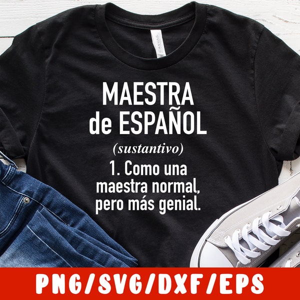 Spanish Teacher SVG Cut File - Maestro Maestra de Espanol (vinyl decal for silhouette cameo cricut on mug shirt fabric design)