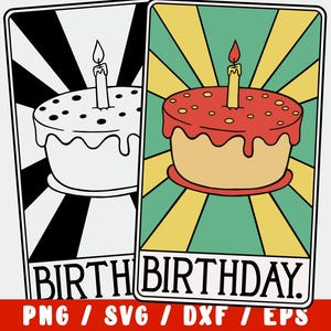 SVG de cumpleaños: Carta del Tarot divertida para los 21, 40 y 50 años. Archivo recortable para camisetas y tazas de fiesta. Diseño de Cricut y Silhouette.