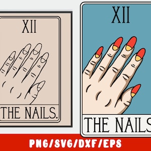 Manicure SVG PNG - Nails svg - Nail Tech - Nail Polish Tarot Card - Girly Beauty Salon