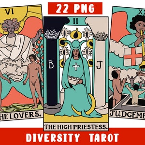 Paquete de Tarot PNG - Edición Diversa - Solo Arcanos Mayores (22 Cartas del Tarot)