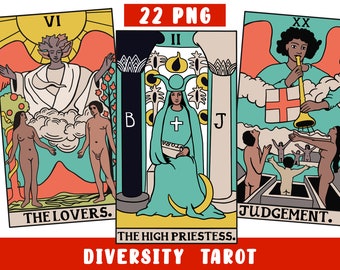 Tarot Bundle PNG - Diversity Edition - Major Arcana Only (22 Tarot Cards)