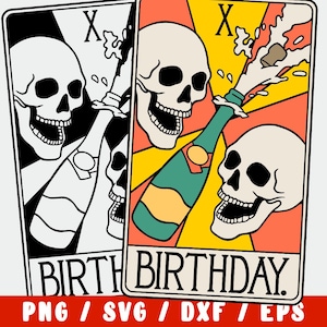 Grappige verjaardag tarot SVG – Happy Bday-kaartontwerp voor feestshirts, mokken, kunst aan de muur – 30e, 31e, 34e – afdrukbaar snijbestand Cricut