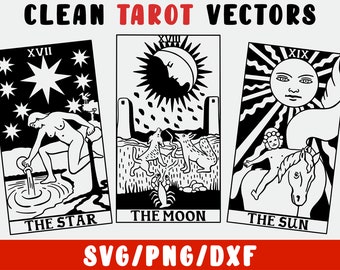 Tarot Cards SVG PNG - High Quality Printable Divination New Age For Shirts Wall Art - Cricut Files / Instant Download Print