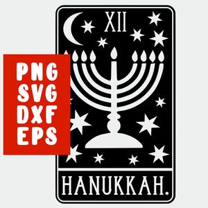 Hanoucca SVG - Menorah juive & fichier de coupe Dreidel - Fête des lumières des cliparts pour Cricut ou Silhouette - vacances imprimable