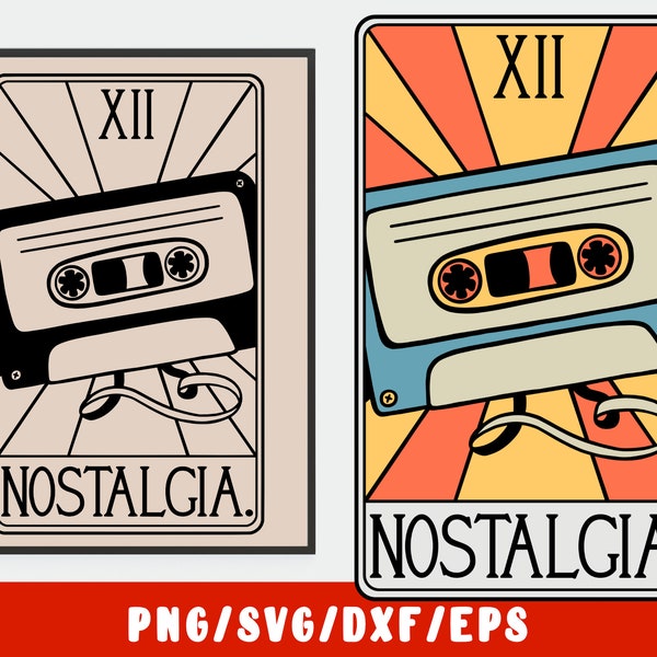 80s SVG Cut File - 90s Svg - Vintage Tape Tarot Card - Cassette Musician Music (vinyl decal for silhouette cameo cricut)