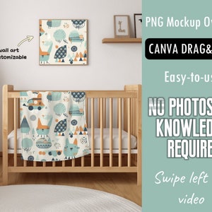 Kinderzimmer Decke Mockup | Baby Minky Mockup | Baby Swaddle Mockup | Baby Fleecedecke | Mockup Overlays | Canva Mockups | Printify Mockups
