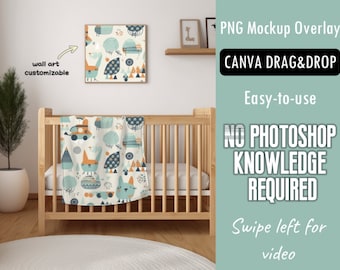 Nursery Blanket Mockup | Baby Minky Mockup | Baby Swaddle Mockup | Baby Fleece Blanket | Mockup Overlays | Canva Mockups | Printify Mockups