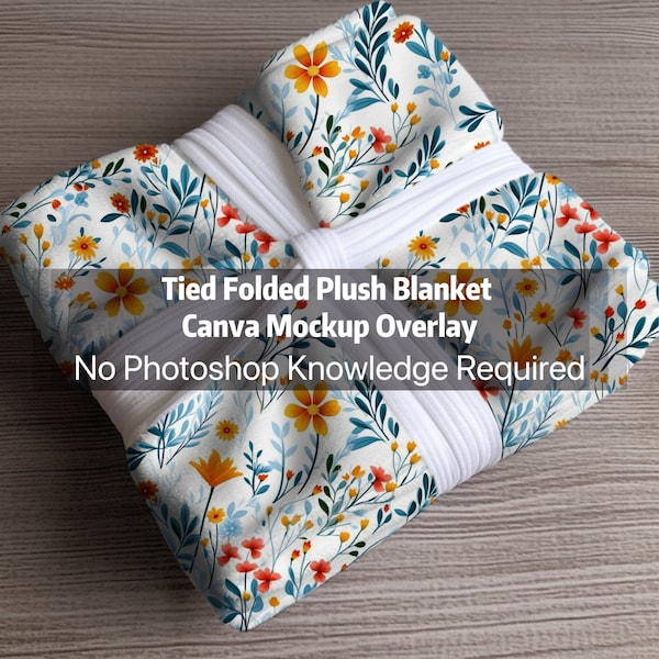 Minky Plush Blanket Mockup | Velveteen Plush Mockup | Folded Blanket Mockup | Tied folded blanket Mockup | Canva Blanket Mockups