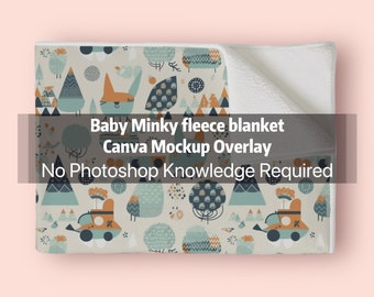 Folded Nursery Blanket Mockup | Baby Minky Mockup | Baby Swaddle Mockup | Baby Minky Fleece Plush Blanket | Canva Blanket Mockup