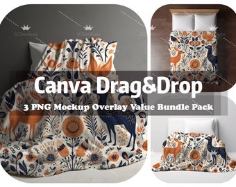 Decke Mockups | Fleece, Sherpa, Samtplüsch, Mikrofaser, Minky Decke | Mockup Bündel | Canva Overlay | Drag and Drop Mockups