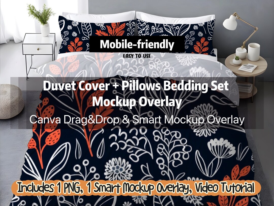 Bedding Set Mockup Duvet Cover Mockup Pillow Mockup Bedding Mockup
