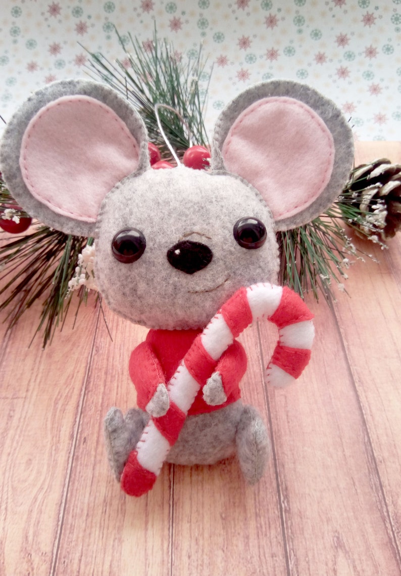 Felt Christmas pattern Christmas mouse diy Felt Mouse Etsy