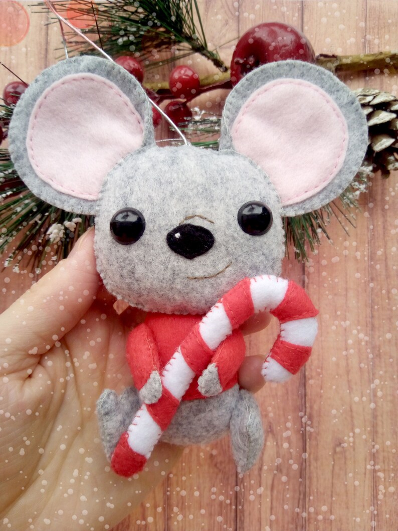 Felt Christmas pattern Christmas mouse diy Felt Mouse Etsy
