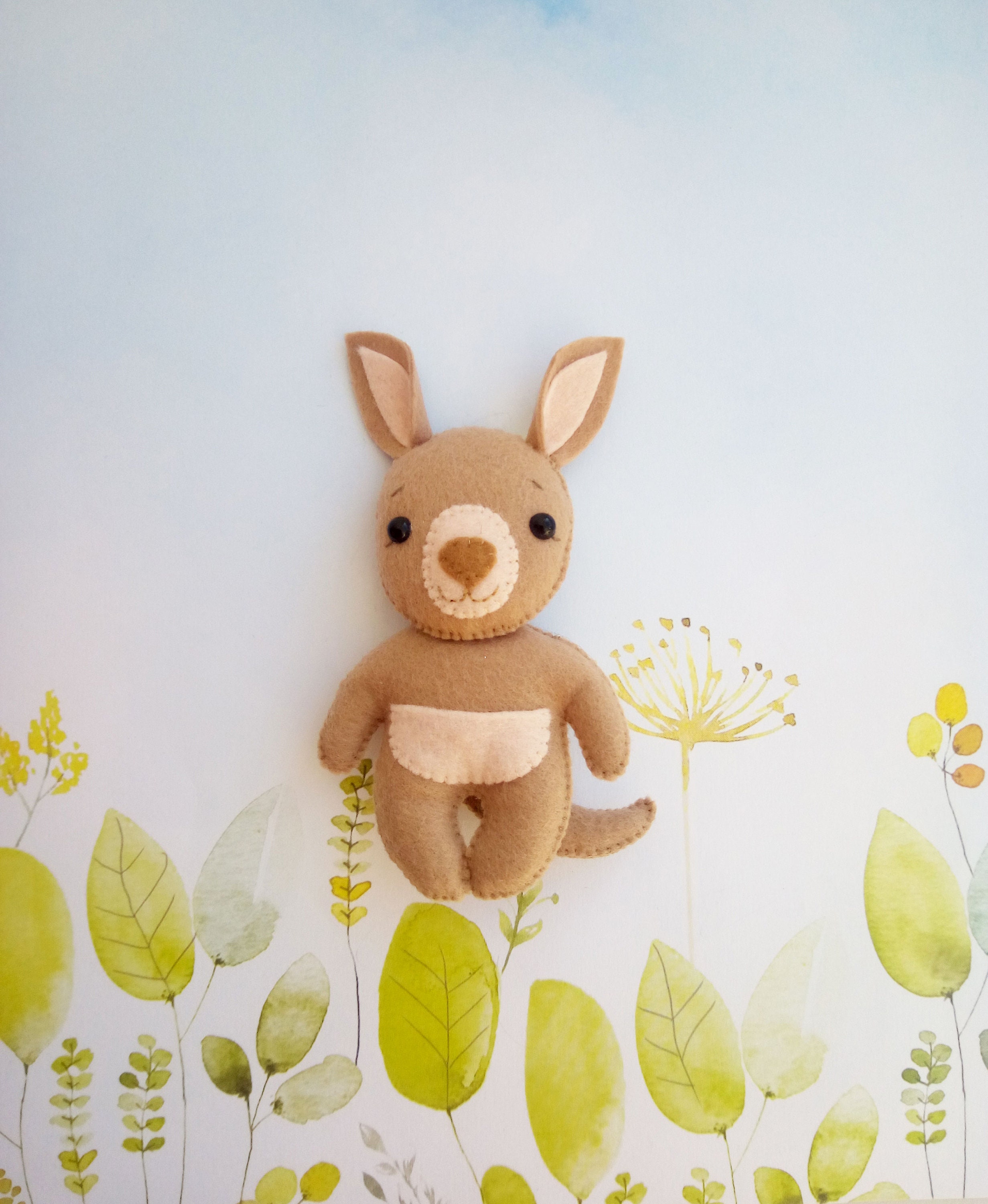 Felt baby kangaroo toy PDF pattern Australian wild animals Etsy