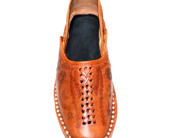 Men's Leather Mojari Shoes: Indian Wedding Jutti