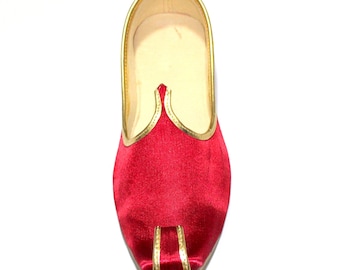 Men's Red Velvet Mojari Shoes | Indian Jutti Wedding Wear