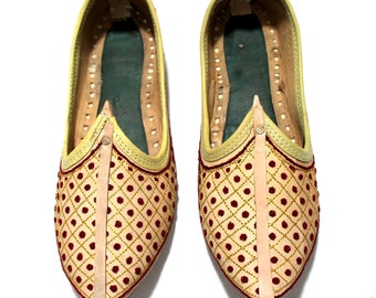 Chaussures Mojari en cuir faites main | Jutti mariage indien