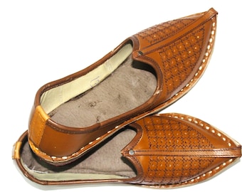 Men's Leather Mojari Shoes | Traditional Indian Footwear, Wedding Shoes