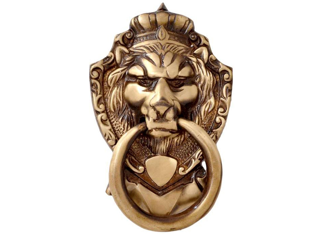 Door Knocker of Lion Face Brown Finish Unique Hardware Fitting Etsy