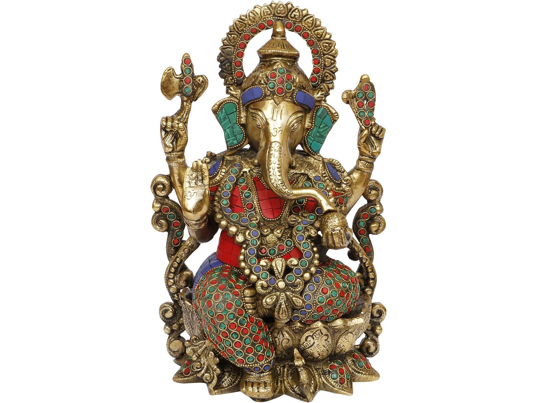 Brass Ganesh Bhagwan Idol Ganesha Statue Ganpati Murti for Home