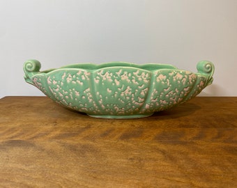 Beautiful Mint Green Vintage Centerpiece Vase or Console Bowl from the 1940's—Cute Vintage Planter