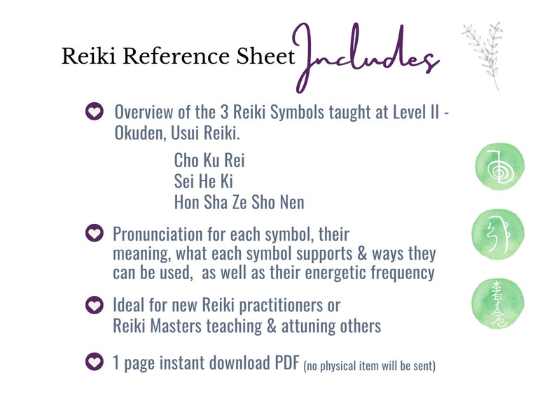 Reiki Symbols Printable, Reiki Tools, Reiki PDF for Reiki Practitioner ...