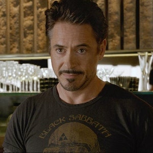 Iron man wearing black sabbath t shirt Clearance