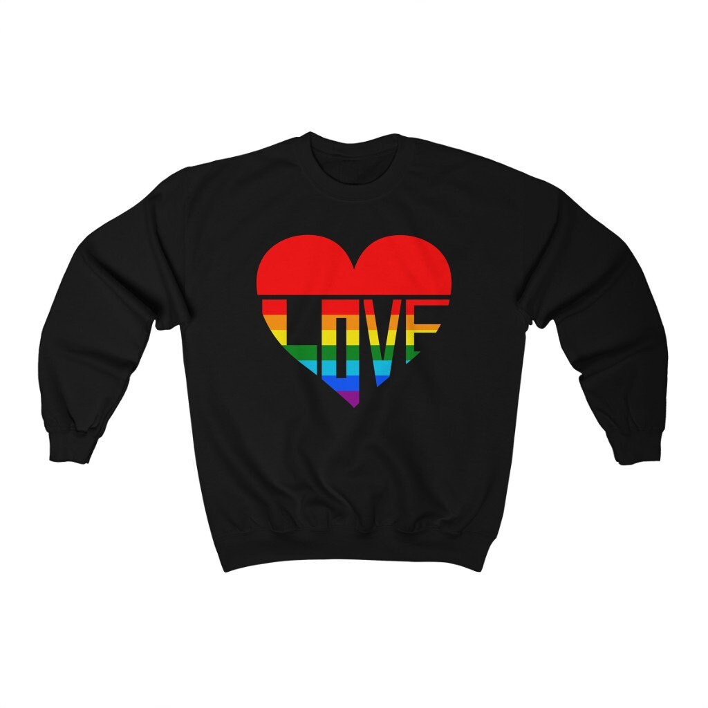 celebraTEEon David Rose Heart Sweater - Heart Rainbow Sweatshirt - Love Heart LGBTQI Pullover - David Rose Love Sweater - Dan Levy Lqbt Support